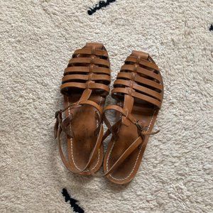 K. Jacques Adrien Cuir Pul Naturel Cage Sandals
